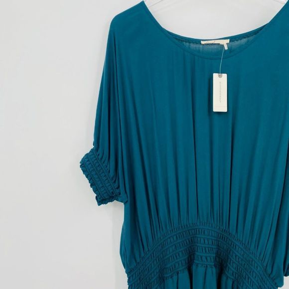 NWT Floreat Anthropologie Size 14 Teal Blue Azriel Corded Mini Dress - Picture 7 of 13